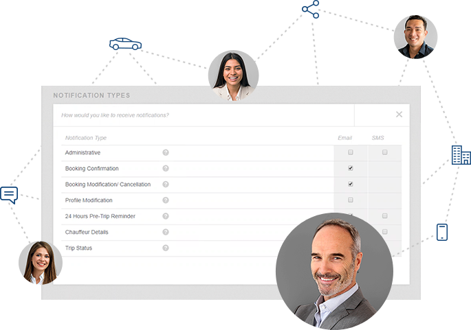 Banner image for agent connect section featuring tools and resources for transportation agents, including scheduling interfaces, communication features, and client management capabilities.